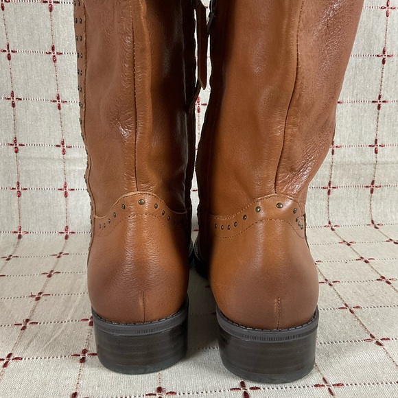 Sam Edelman Prina Studded Soft Brown Leather Knee High Riding Boots Sz 8.5 NWOB - Picture 5 of 10